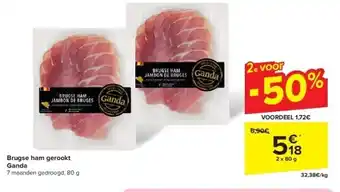 Carrefour Brugse ham gerookt Ganda aanbieding