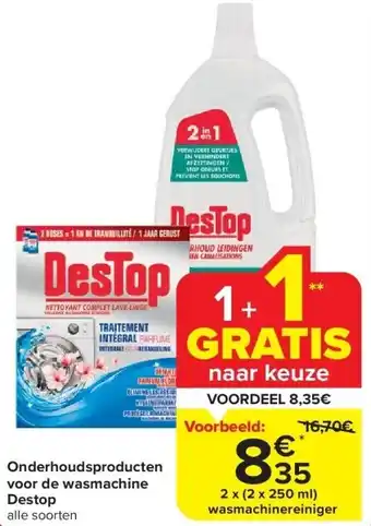 Carrefour Onderhoudsproducten voor de wasmachine Destop aanbieding