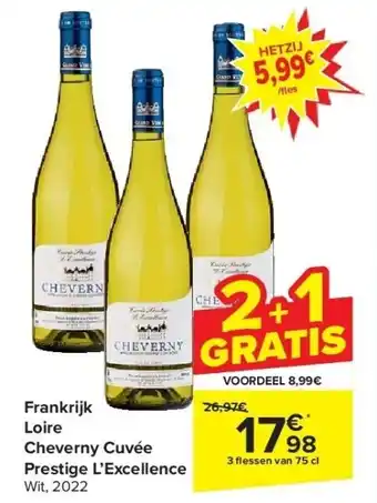 Carrefour Frankrijk Loire Cheverny Cuvée Prestige L’Excellence aanbieding