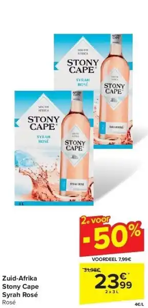 Carrefour Zuid-Afrika Stony Cape Syrah Rosé aanbieding