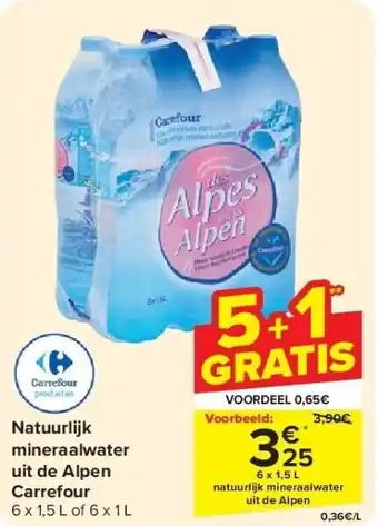 Carrefour Natuurlijk mineraalwater uit de Alpen Carrefour aanbieding