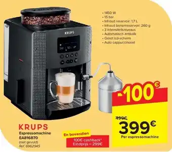 Carrefour Espressomachine EA816B70 aanbieding