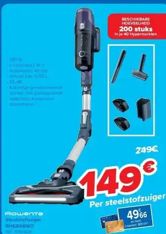 Carrefour Steelstofzuiger RH6848WO aanbieding