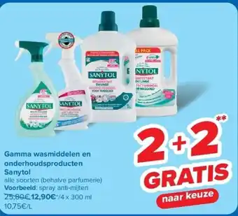 Carrefour Gamma wasmiddelen en onderhoudsproducten Sanytol aanbieding