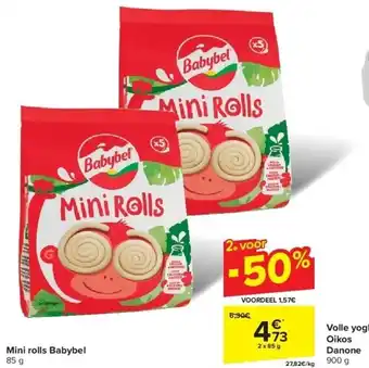 Carrefour Mini rolls Babybel aanbieding