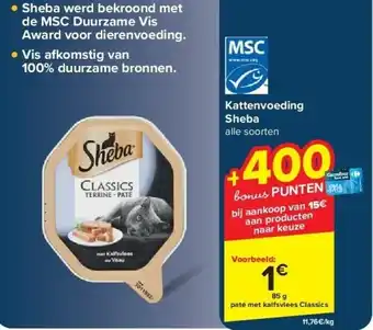 Carrefour Kattenvoeding Sheba aanbieding