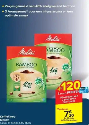 Carrefour Koffiefilters Melitta aanbieding