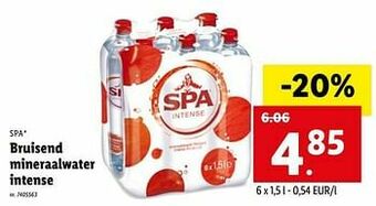 Lidl Bruisend mineraalwater intense aanbieding