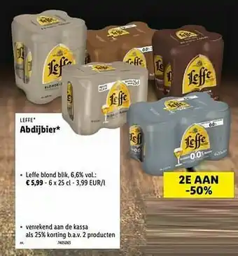 Lidl Abdijbier leffe blond blik aanbieding
