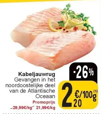 Cora Kabeljauwrug aanbieding