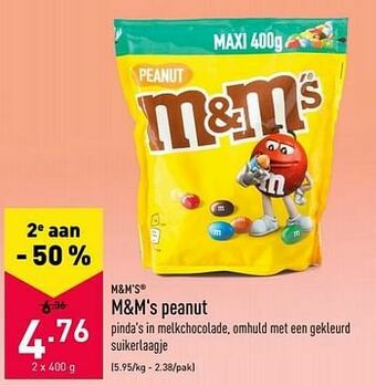 ALDI M+m`s peanut aanbieding