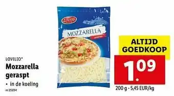 Lidl Mozzarella geraspt aanbieding