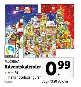 Lidl Adventskalender aanbieding