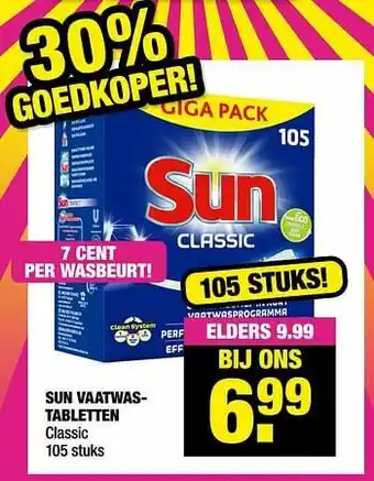 Big Bazar Sun vaatwastabletten classic aanbieding