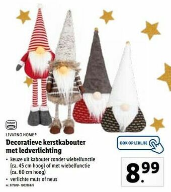 Lidl Decoratieve kerstkabouter met ledverlichting aanbieding
