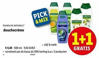 Lidl Douchecrème olijf + melk aanbieding