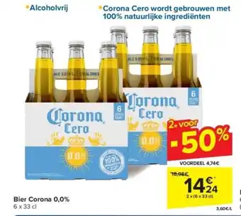 Carrefour Bier Corona 0,0% aanbieding