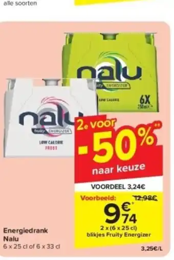 Carrefour Market Energiedrank Nalu aanbieding