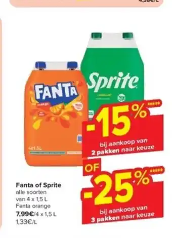 Carrefour Market Fanta of Sprite aanbieding