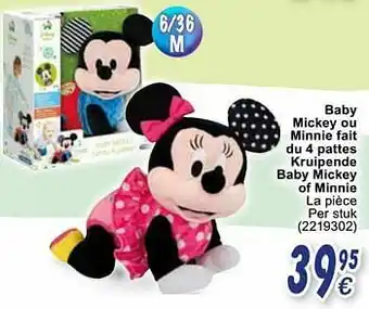 Cora Baby mickey ou minnie fait du 4 pattes kruipende baby mickey of minnie aanbieding