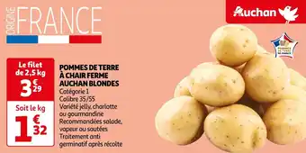 Auchan POMMES DE TERRE À CHAIR FERME BLONDES aanbieding