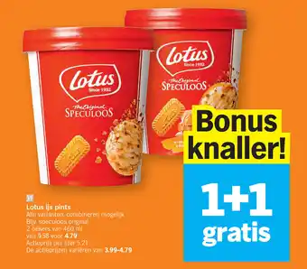 Albert Heijn Lotus ijs pints aanbieding