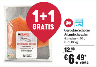 Delhaize Gerookte Schotse Atlantische zalm aanbieding