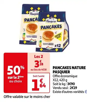 Auchan PANCAKES NATURE PASQUIER aanbieding