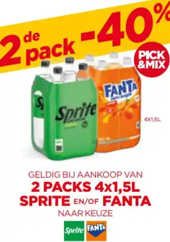 BelBev 2 PACKS 4x1,5L SPRITE EN/OF FANTA aanbieding