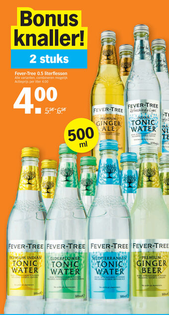 Albert Heijn Fever-Tree 0.5 literflessen aanbieding