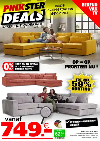 Seats and Sofas Hoeksalon california aanbieding