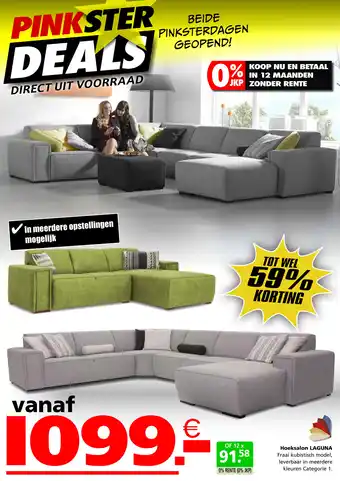 Seats and Sofas Hoeksalon laguna aanbieding