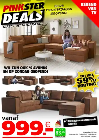 Seats and Sofas Hoeksalon CYPRUS aanbieding