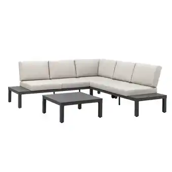 Leen Bakker Loungeset Aveyron - antracietkleurig aluminium - 81x240x240 cm aanbieding