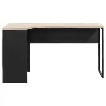 Leen Bakker Hoekbureau Hannover - zwart/eikenkleur - 76,8x145x81 cm aanbieding