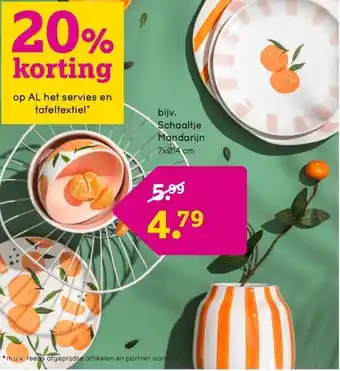 Leen Bakker Schaaltje Mandarijn aanbieding