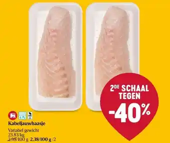 Delhaize Kabeljauwhaasje aanbieding