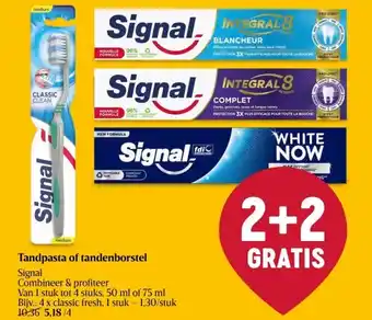 Delhaize Tandpasta of tandenborstel aanbieding