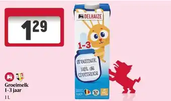 Delhaize Groeimelk 1-3 jaar aanbieding