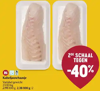 Delhaize Kabeljauwhaasje aanbieding