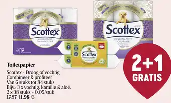 Delhaize Scottex - Droog of vochtig Toiletpapier aanbieding