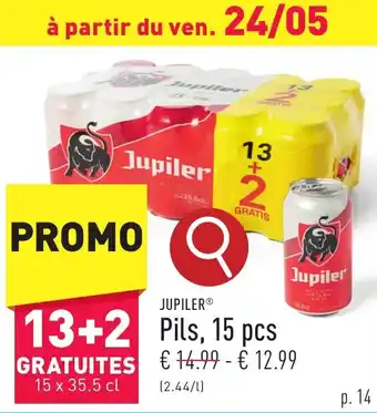 ALDI JUPILER Pils, 15 pcs aanbieding