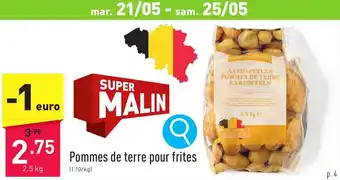 ALDI Pommes de terre pour frites 2.5kg aanbieding