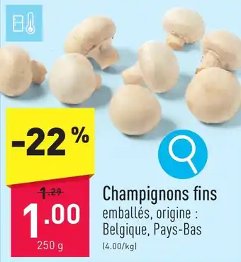 ALDI Champignons fins 250g aanbieding