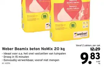 GAMMA Weber Beamix beton NoMix 20 kg aanbieding