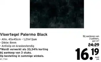 GAMMA Vloertegel Palermo Black aanbieding