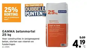 GAMMA GAMMA betonmortel 25 kg aanbieding