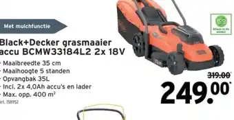 GAMMA Black+Decker grasmaaier accu BCMW33184L2 2x 18V aanbieding