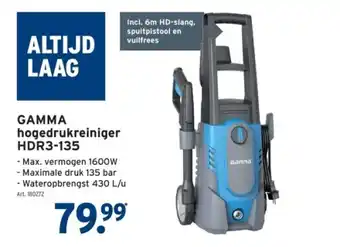 GAMMA GAMMA hogedrukreiniger HDR3-135 aanbieding