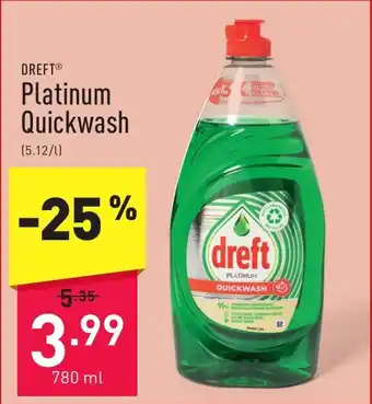 ALDI Dreft Platinum Quickwash 780mL aanbieding